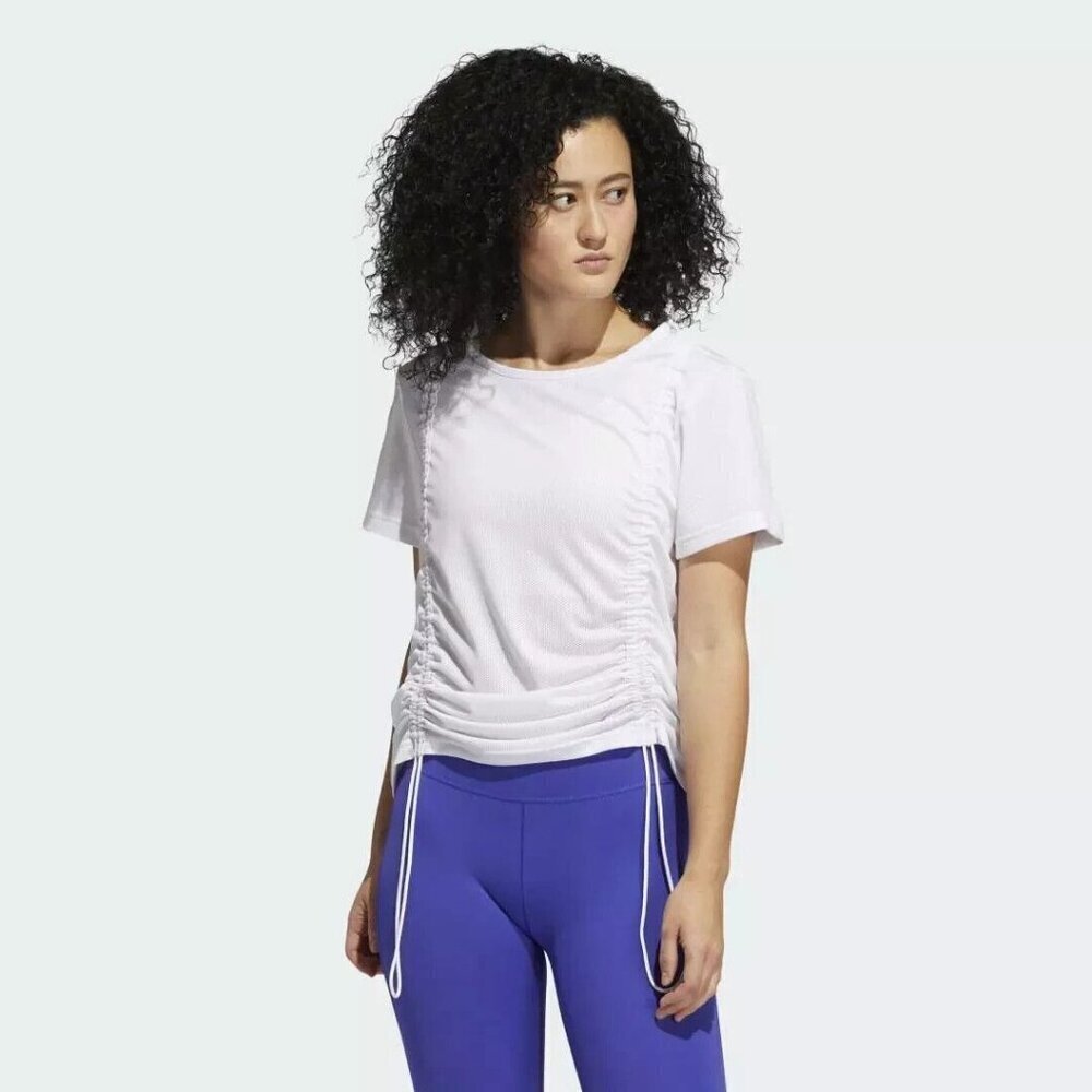 adidas Primeblue‎ Women's Training Tee Athletic Tennis  White Mesh Sheer NWT S
